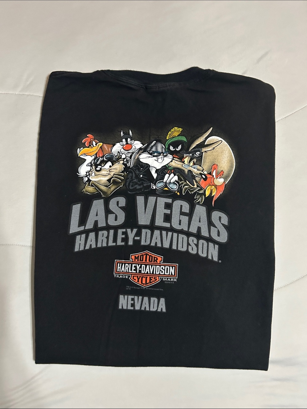 Harley-Davidson Black Tee with Taz and Flame Graphic - Picture 2 of 3